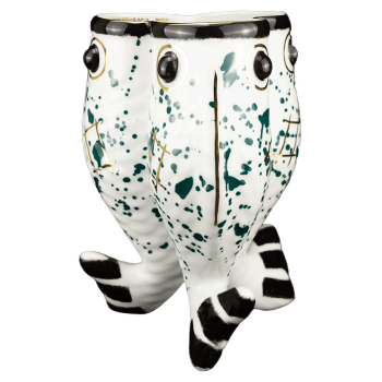 Reichenbach Porzellanvase, Koikoi, gesprenkelt gruen, edition 2025, Design Paola Navone
